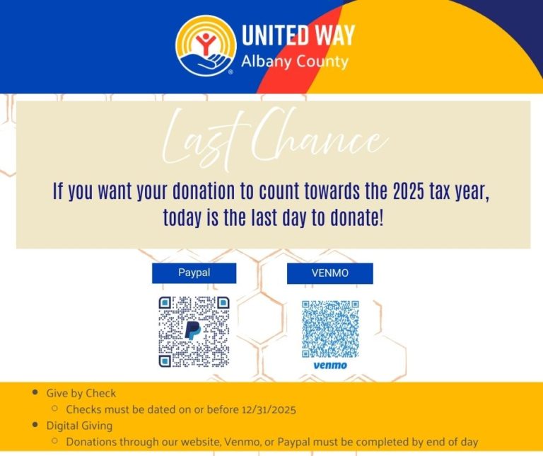 Last Chance to Donate for 2025 Tax Year – United Way of Albany ...